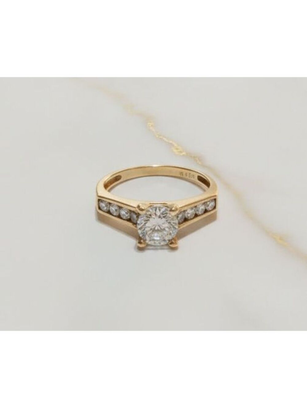 Real Solid 10K Gold Engagement Ring Size 7
